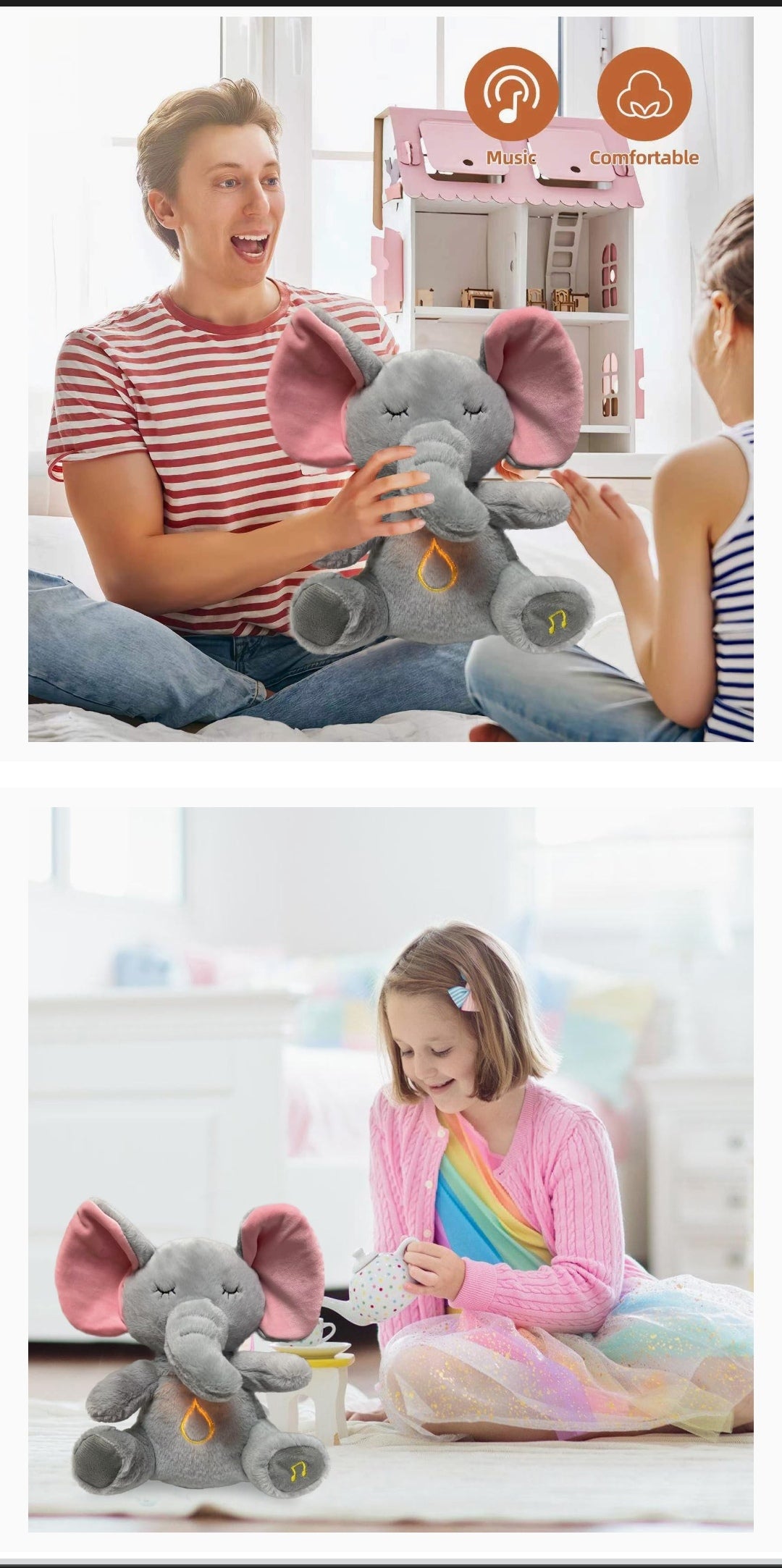 Peluche Luminoso Hora de dormir sensorial con luces musicales y respiración