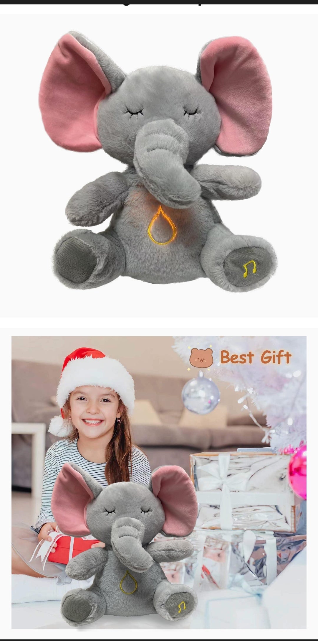 Peluche Luminoso Hora de dormir sensorial con luces musicales y  respiración