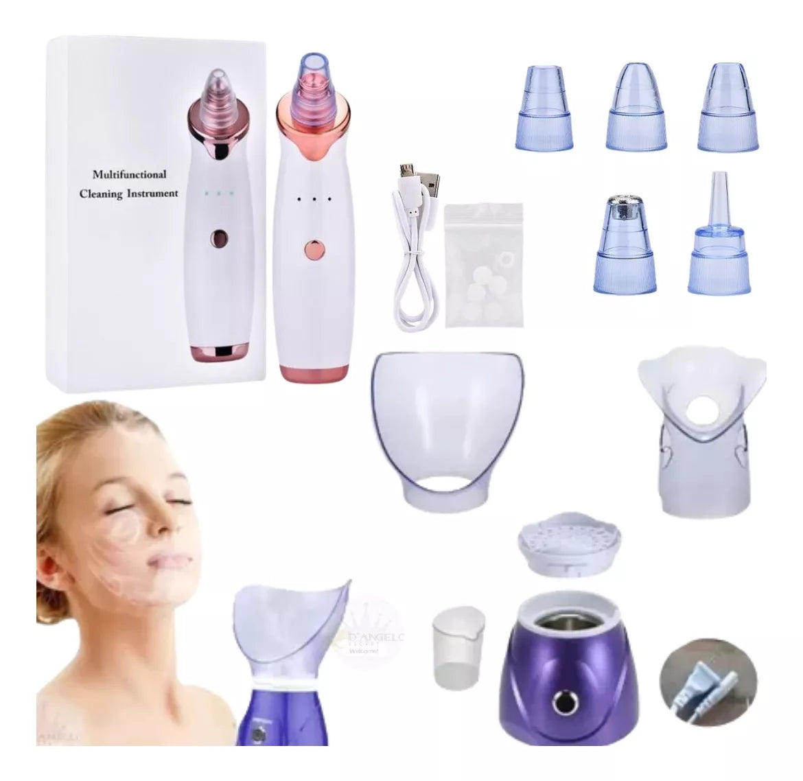 Pack Vaporizador Sauna Facial + Removedor!" elimina residuos de maquillaje sin químicos"!